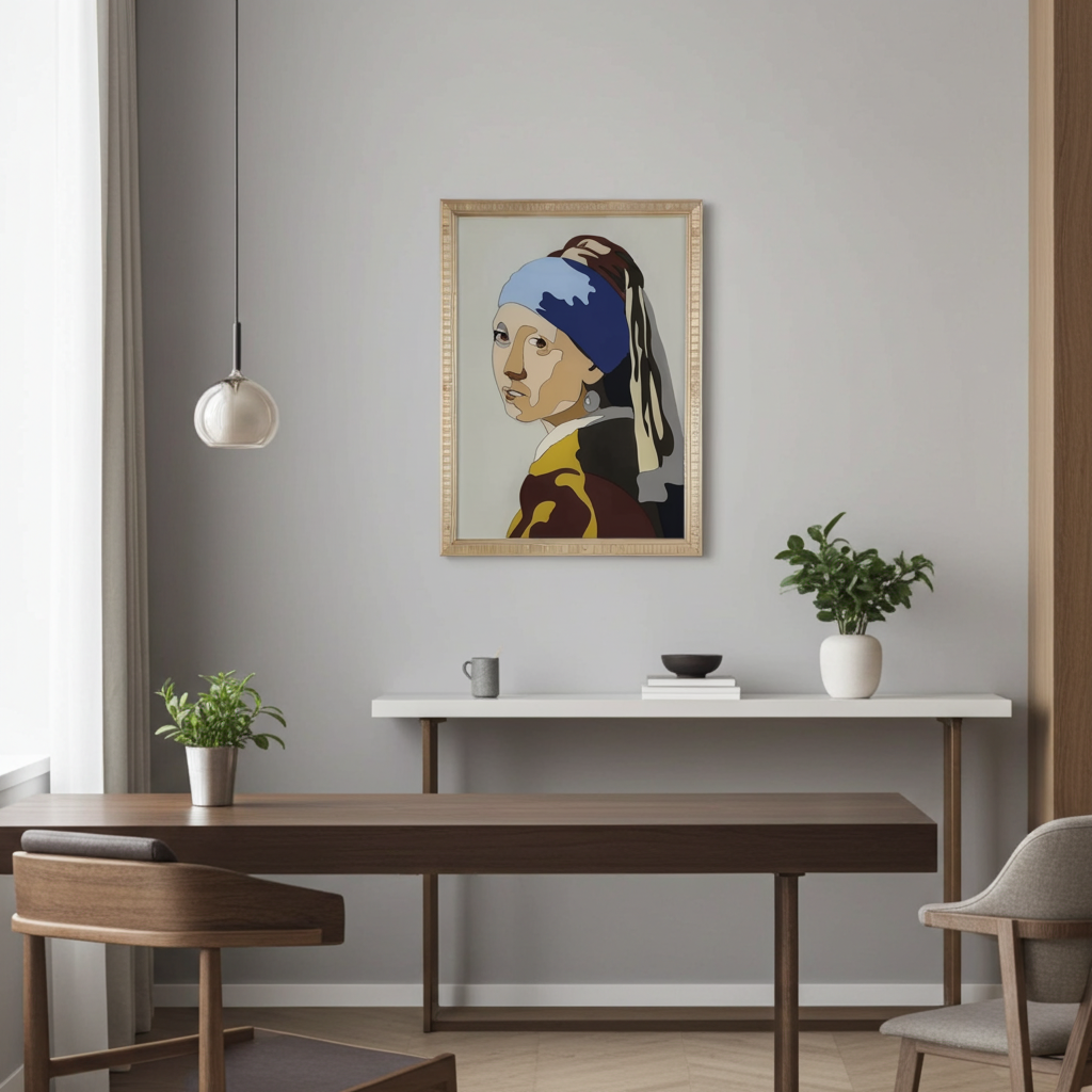 Girl with a Pearl Earring 3D Resin Wall Art