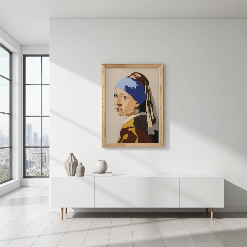 Girl with a Pearl Earring 3D Resin Wall Art