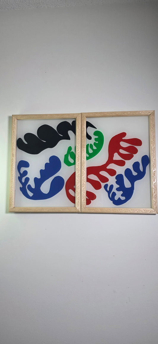 2 pieces Matisse 3D resin wall art (framed). 3/4"x11.5"x16". weight 3 lb each. (production after receiving orders, delivery within 4-7 business days)