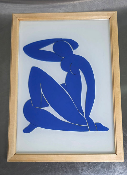 Blue matisse 3D resin wall art/framed. 3/4"x11.5"x16". weight 2.9 lb (production after receiving orders, delivery within 4-7 business days)