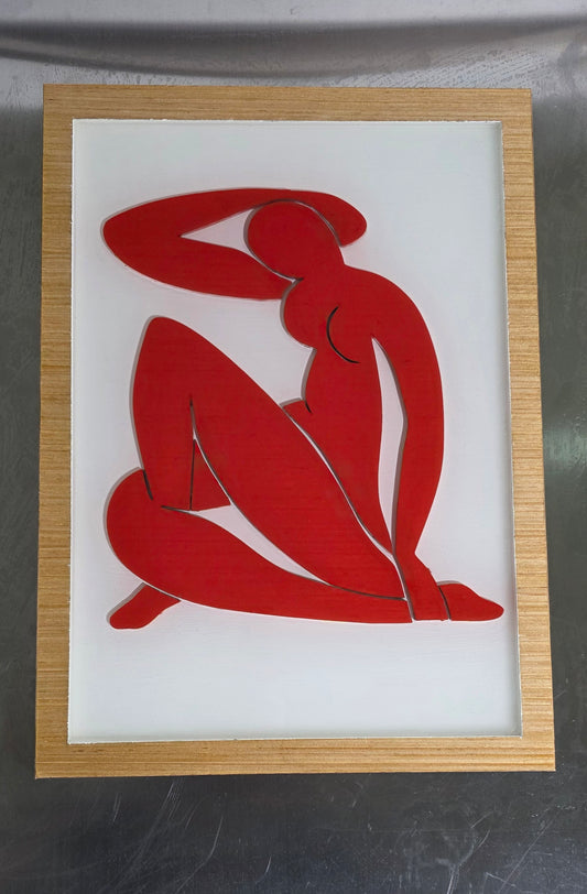 Red matisse 3D resin wall art. 1/2''x11.5''x16''. weight 2.4 lb (Production after receiving orders, delivery within 4-7 business days)